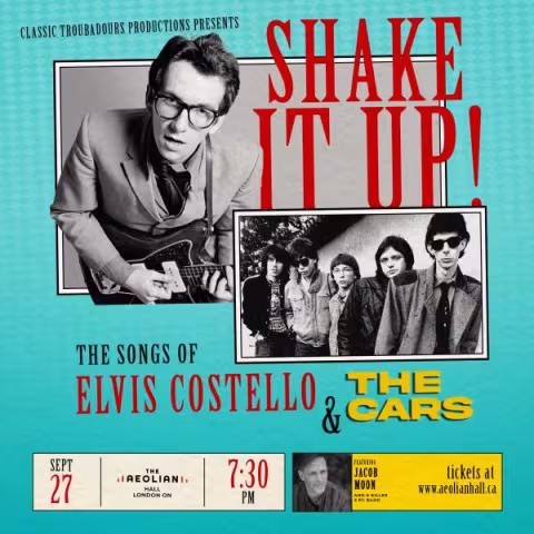 Classic Troubadours Productions presents Shake It Up: The Songs of Elvis Costello & The Cars